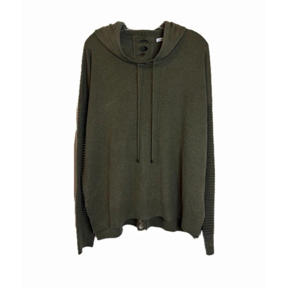 NWT Stitches & Stripes Sweater Hoodie Olive Green Thumbholes Wool Blend SzM